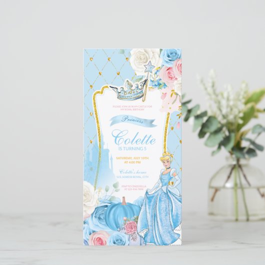 Digitale uitnodiging Assepoester (Staand voorkant)