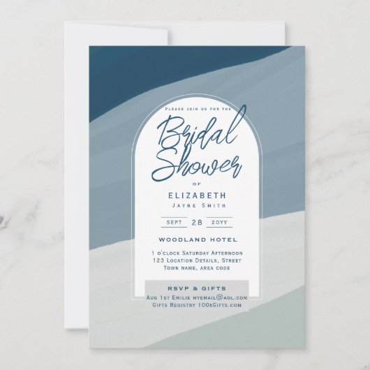 DIGITALE UITNODIGING BRUIDSSLUIER FEest Blauw Mari (Voorkant)