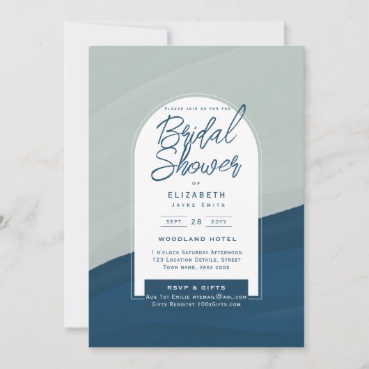 DIGITALE UITNODIGING BRUIDSSLUIER FEest Blauw Mari (Voorkant)