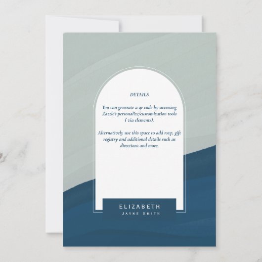 DIGITALE UITNODIGING BRUIDSSLUIER FEest Blauw Mari (Achterkant)