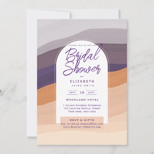 DIGITALE UITNODIGING BRUIDSSLUIER FEest Paars Oran (Voorkant)