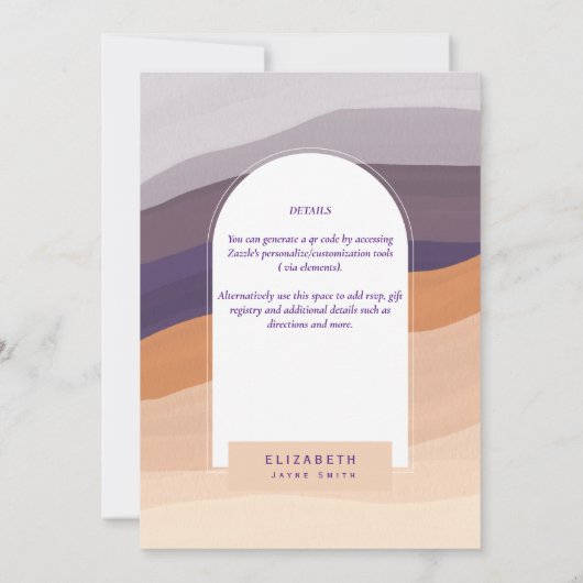 DIGITALE UITNODIGING BRUIDSSLUIER FEest Paars Oran (Achterkant)