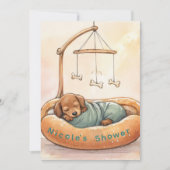 Digitale uitnodiging voor baby-dachshund douche (Voorkant)