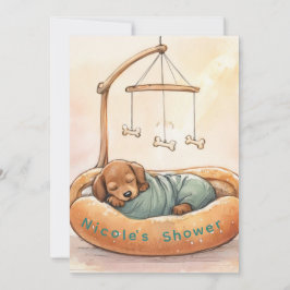 Digitale uitnodiging voor baby-dachshund douche