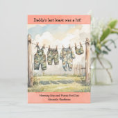 Digitale uitnodiging voor militaire baby shower (Staand voorkant)
