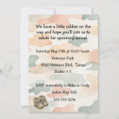 Digitale uitnodiging voor militaire baby shower (Achterkant)