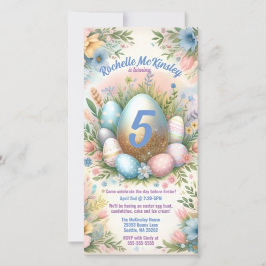 Digitale uitnodiging voor Pasen eieren zoeken verj (Voorkant)