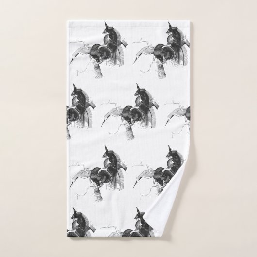 Digitale Unicorn-afbeelding - Aangepaste achtergro Bad Handdoek (Handdoek)