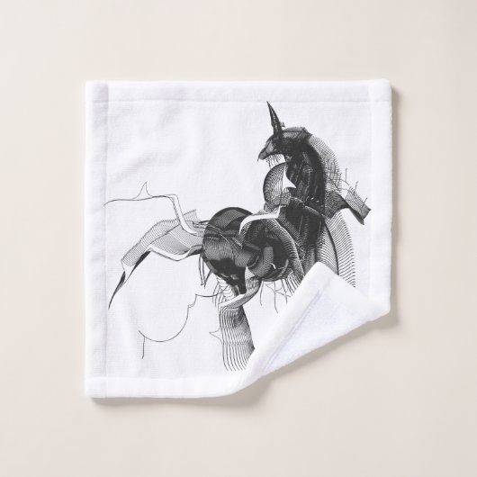 Digitale Unicorn-afbeelding - Aangepaste achtergro Bad Handdoek (Wasdoekje)