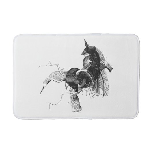 Digitale Unicorn-afbeelding - Aangepaste achtergro Badmat (Voorkant)