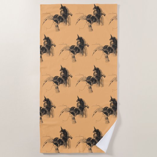 Digitale Unicorn-afbeelding - Aangepaste achtergro Strandlaken (Voorkant)