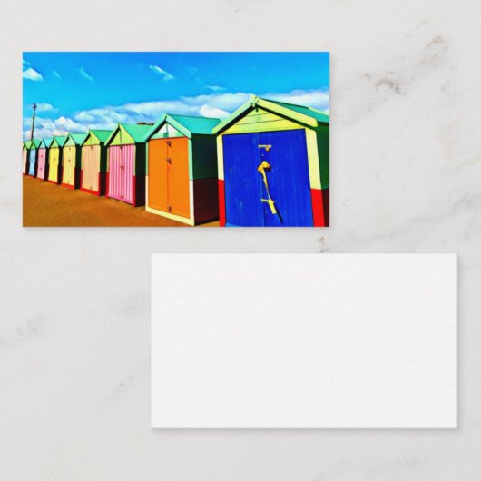 Digitale verf - Brighton Beach Huts Visitekaartje (Voorkant / Achterkant)