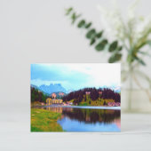 Digitale verf - Meer van Misurina, Italië Briefkaart (Staand voorkant)