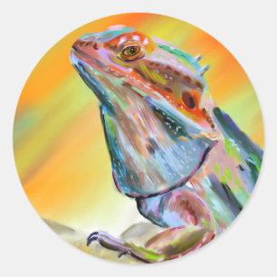 Digitale verf met chromatische draak ronde sticker
