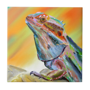 Digitale verf met chromatische draak tegeltje