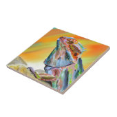 Digitale verf met chromatische draak tegeltje (Zijkant)