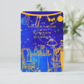 Digitale Verjaardag Diner Uitnodiging Sjabloon, Zw (Staand voorkant)