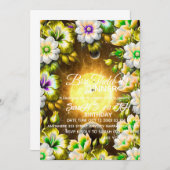 Digitale Verjaardag Diner Uitnodiging Sjabloon, Zw (Voorkant / Achterkant)