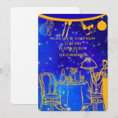 Digitale Verjaardag Diner Uitnodiging Sjabloon, Zw (Voorkant / Achterkant)