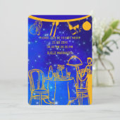 Digitale Verjaardag Diner Uitnodiging Sjabloon, Zw (Staand voorkant)