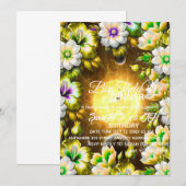 Digitale verjaardagsdiner uitnodiging template, Zw (Voorkant / Achterkant)