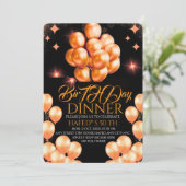 Digitale verjaardagsdiner uitnodiging template, Zw (Staand voorkant)