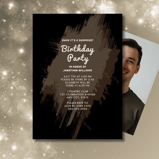 Digitale Verrassing Uitnodiging Verjaardag Zwart N