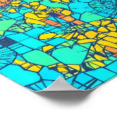 Digitale Vervorming Glitch Art Naadloos Behang Poster (Hoek)