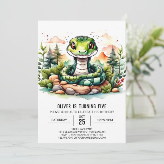 Digitale Viper Kids Verjaardag Viering Kaart (Staand voorkant)