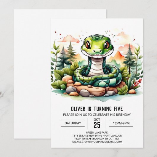 Digitale Viper Kids Verjaardag Viering Kaart (Voorkant / Achterkant)