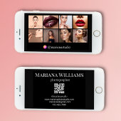 digitale visitekaart 8 foto's qr-code zwarte kaart
