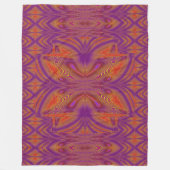 Digitale Vlinder Oranje Paarse Fleece Deken (Voorkant)