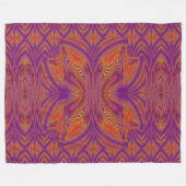 Digitale Vlinder Oranje Paarse Fleece Deken (Voorkant (Horizontaal))