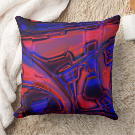 Digitale vormen in bleek rood onder blauwe film kussen