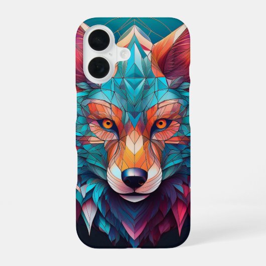 Digitale vos iPhone 16 hoesje (Achterkant)