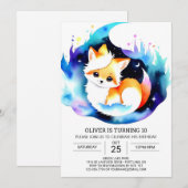 Digitale vossen in het bos Verjaardag Kaart (Voorkant / Achterkant)