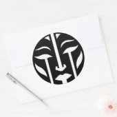 Digitale vrouw ronde sticker (Envelop)