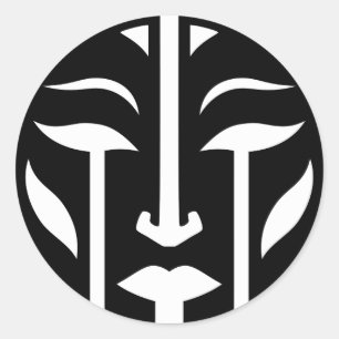 Digitale vrouw ronde sticker