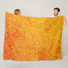 Digitale 'wandtextuur' intese-geel en oranje fleece deken
