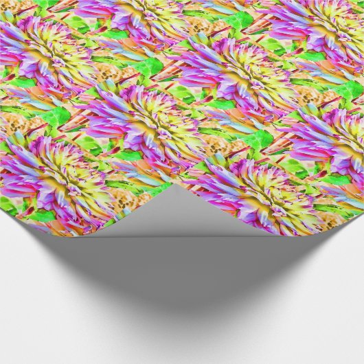 Digitale Waterverf Dahlia Gift Cadeaupapier (Hoek)
