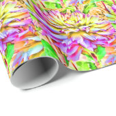 Digitale Waterverf Dahlia Gift Cadeaupapier (Rol Hoek)