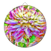 Digitale Waterverf Dahlia Gift Dartbord (Voorkant)