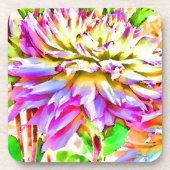 Digitale Waterverf Dahlia Gift Drankjes Onderzetter (Voorkant)