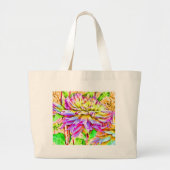 Digitale Waterverf Dahlia Gift Grote Tote Bag (Voorkant)