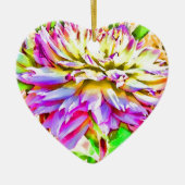 Digitale Waterverf Dahlia Gift Keramisch Ornament (Voorkant)