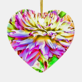 Digitale Waterverf Dahlia Gift Keramisch Ornament