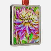 Digitale Waterverf Dahlia Gift Metalen Ornament (Rechts)
