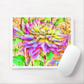 Digitale Waterverf Dahlia Gift Muismat (Met muis)