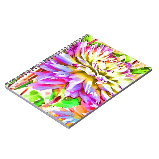 Digitale Waterverf Dahlia Gift Notitieboek (Linkerzijde)