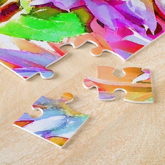 Digitale Waterverf Dahlia Legpuzzel (Zijkant)